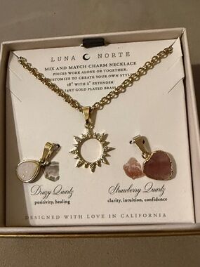NIB Luna Norte Mix & Match Charm Necklace with Quartz